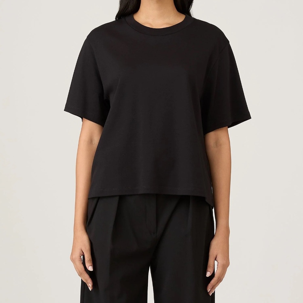 SUNSPEL Women's Boxy Heavyweight Short Sleeve T-Shirt, Black, Size XXS, XS, S, L